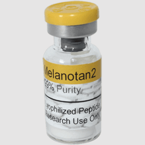 Small vial with a yellow cap and printed label