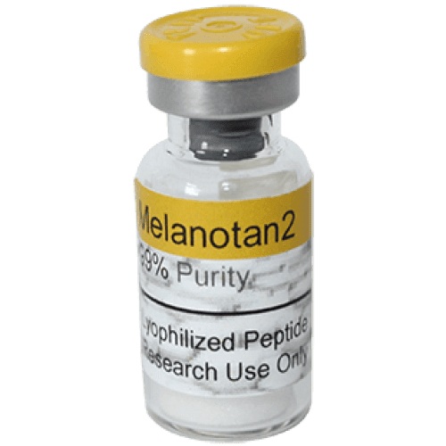 Small vial with a yellow cap and printed label