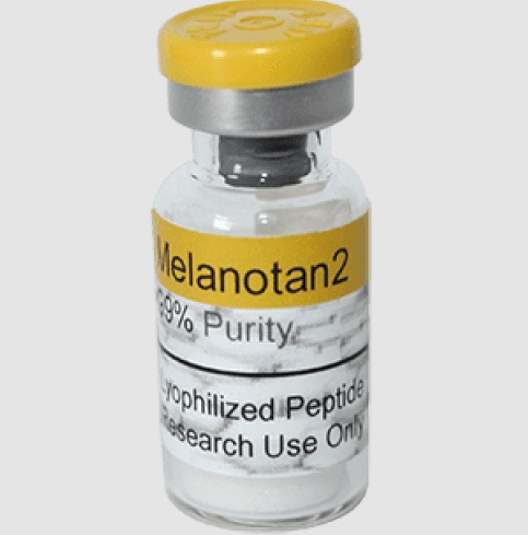 Small vial with a yellow cap and printed label